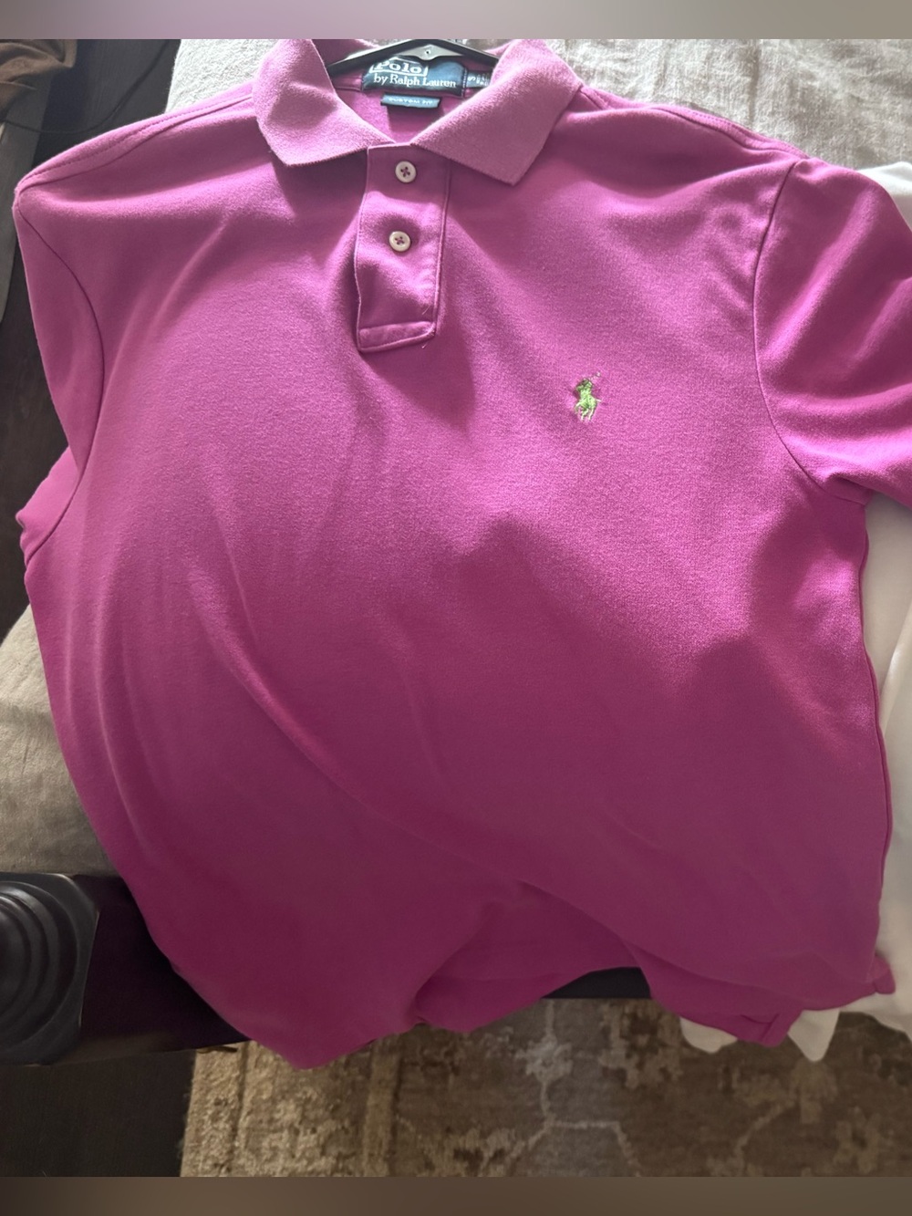 Polo by Ralph Lauren Mens Bright Magenta Polo with Embroidered Pony